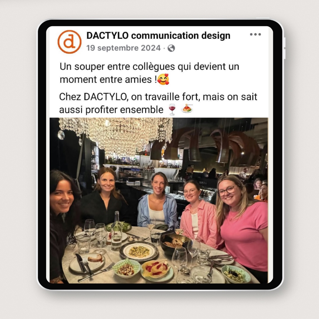 Souper d’équipe dans une ambiance chaleureuse et festive au restaurant